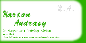 marton andrasy business card