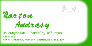 marton andrasy business card